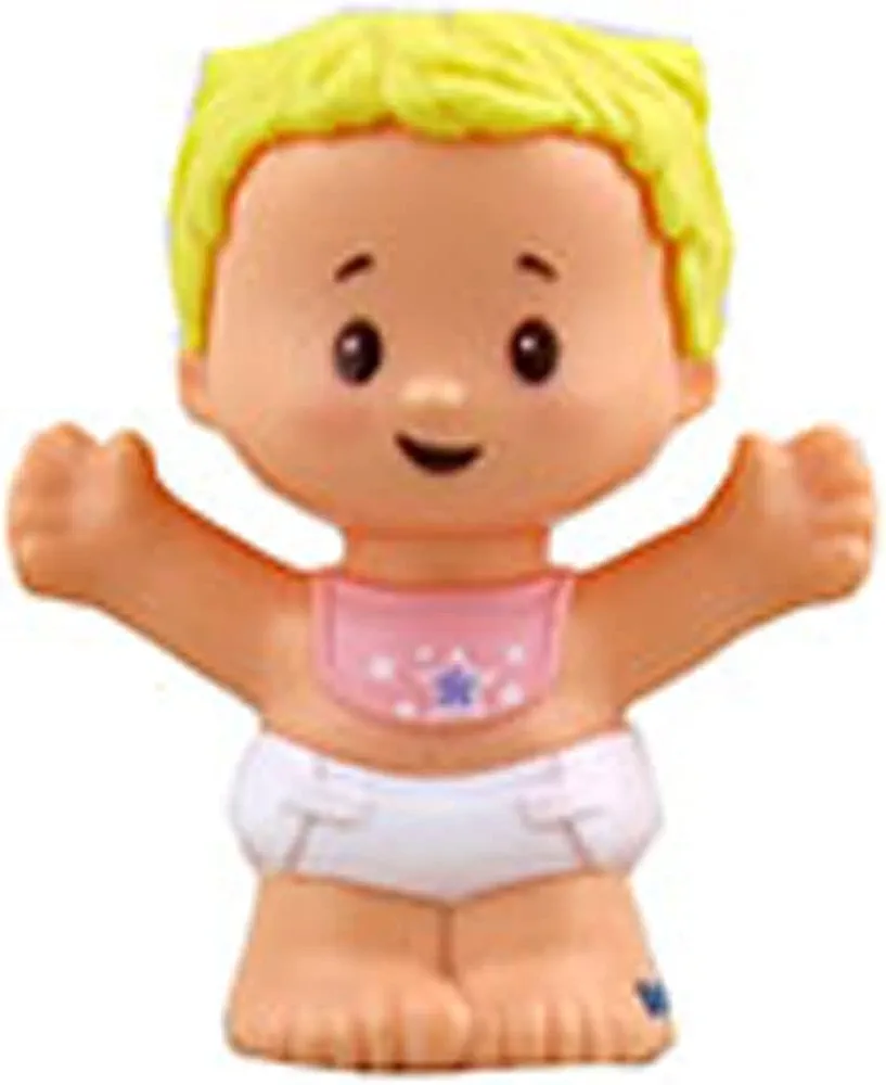 Replacement Part for Fisher-Price Little People Cuddle 'n Play Nursery Playset - GKP70 ~ Baby Girl Figure ~ Pink Bib with Star ~ Blonde Hair