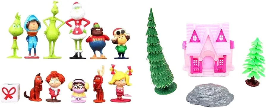 The Grinch Who Stole Christmas Playset with Character Figures and Accessories