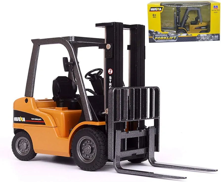 Gemini&Genius 1/50 Scale Diecast Forklift Truck Toys Engineering Vehicle Fork Truck Construction Alloy Warehouse Vehicle Models Toys for Kids