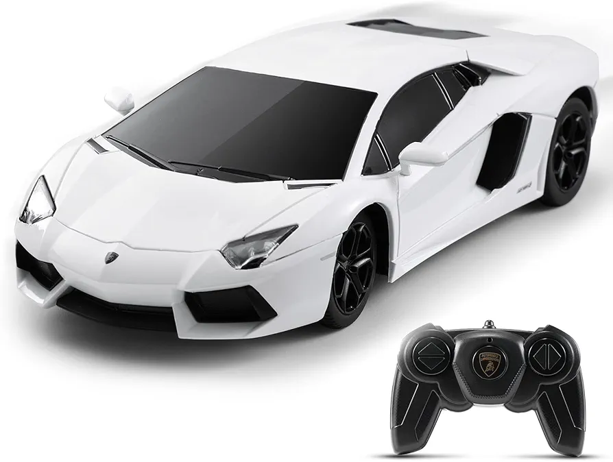 SainSmart Jr. x Rastar Remote Control Car, 1:24 Scale Aventador Coupe Race Toy Car, RC Hobby Model Vehicle for Boys, Girls and Adults, White