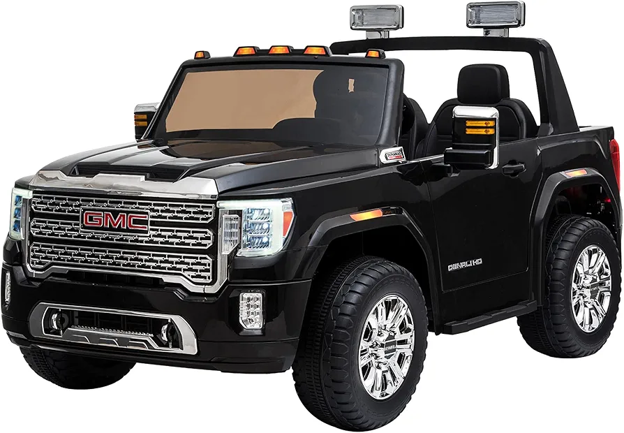 Aosom 12V GMC Sierra HD Battery Kids Ride On Car with Remote Control, Bright Headlights, & Working Suspension, Black