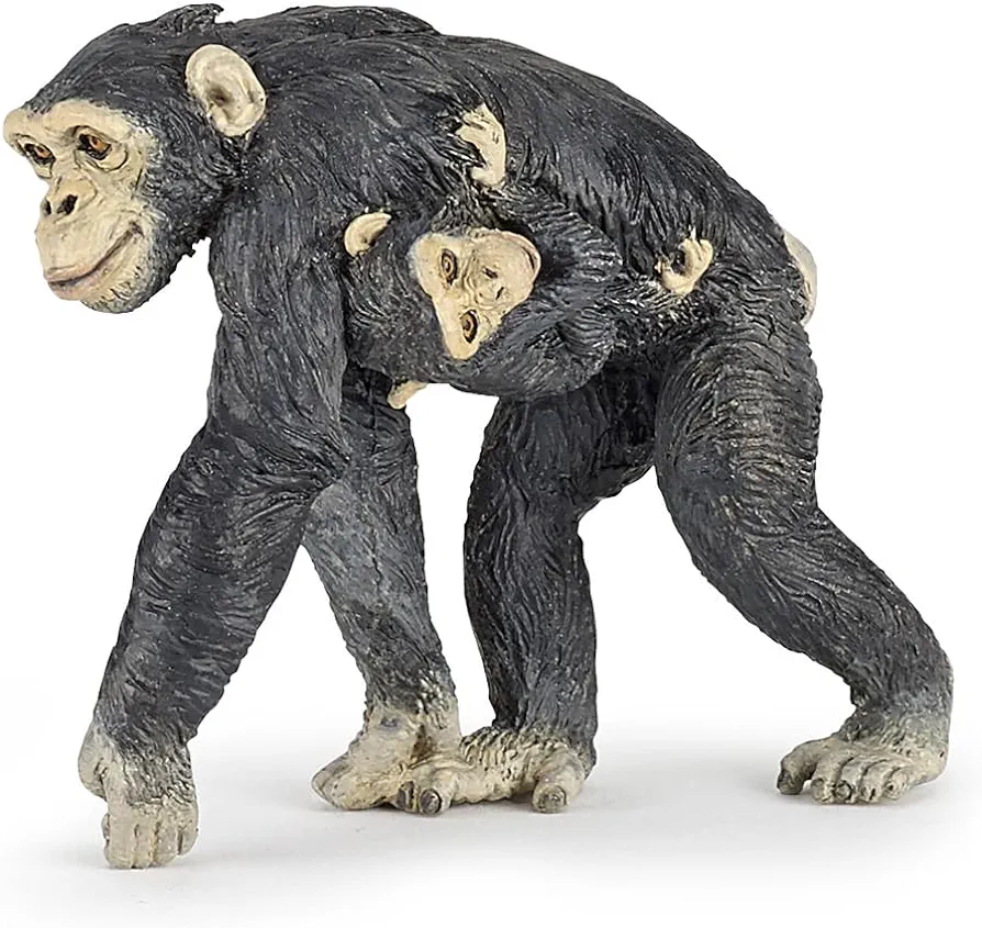 Papo -Hand-Painted - Figurine -Wild Animal Kingdom - Chimpanzee and Baby -50194 -Collectible - for Children - Suitable for Boys and Girls- from 3 Years Old