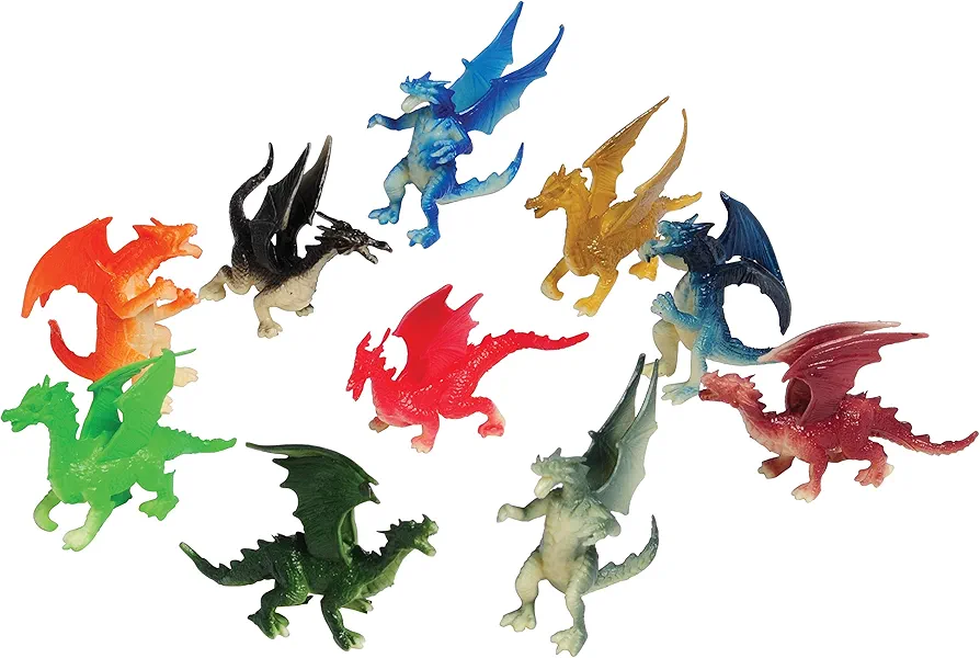 U.S. Toy Assorted Color and Design Mini Dragon Action Figures (12), 36 months - 10 Years