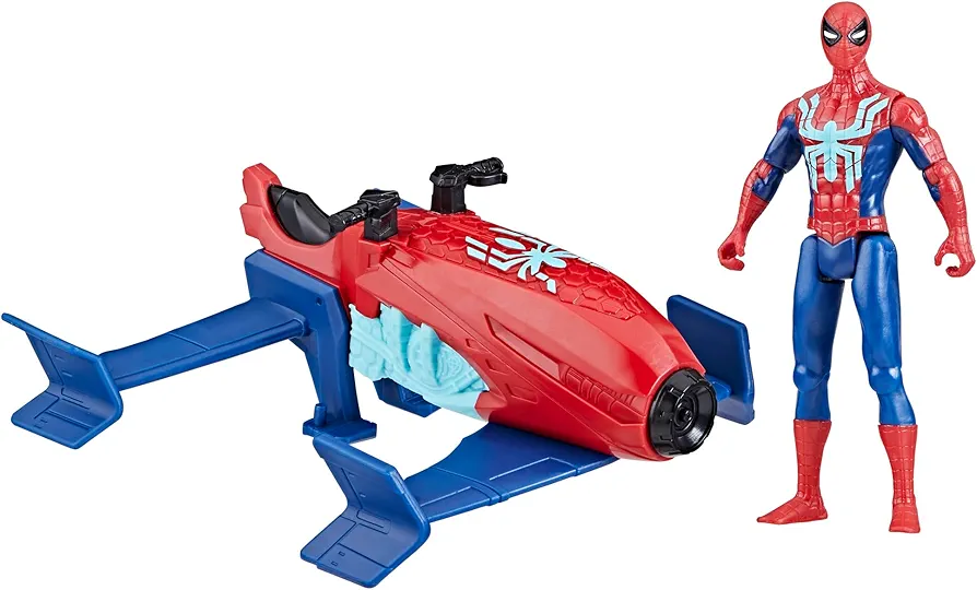 Marvel Epic Hero Series Web Splashers Spider-Man Hydro Jet Blast, 4-Inch Action Figure and Vehicle Playset, Super Hero Toys for Kids 4 and Up