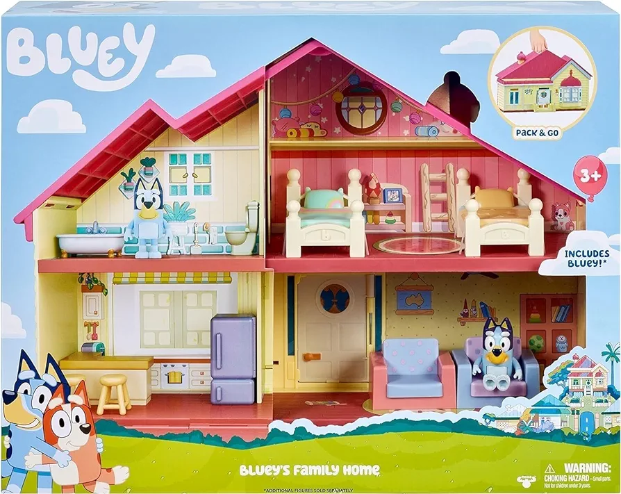 Bluey Family Home Playset with 2.5" poseable Figure