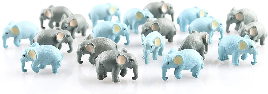 X Hot Popcorn 20 Pcs Miniature Elephant Figures Elephant Family Wild Life Figurines Animals Educational Figurine Realistic Wild Elephant for Home and Office Decoration