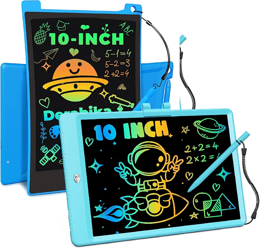 2 Pack Lcd-Writing-Tablet-for-Kids 10 Inch, Toddler Toys for 3 4 5 6 7 8 Year Old Boy Birthday Gift Ideas, Drawing Pad Doodle Board Learning Toy for Girls Boys(Blue)