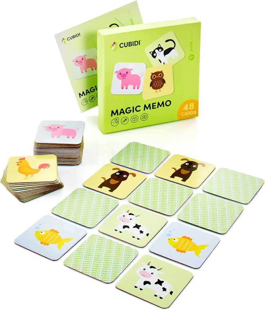 CUBIDI® Memory Matching Game | Educational Toys for 4+ Year Olds | Card Games for Toddler Activities | Montessori Toys for 4+ Year Olds | Pair Games for Kids as Preschool Learning Activities