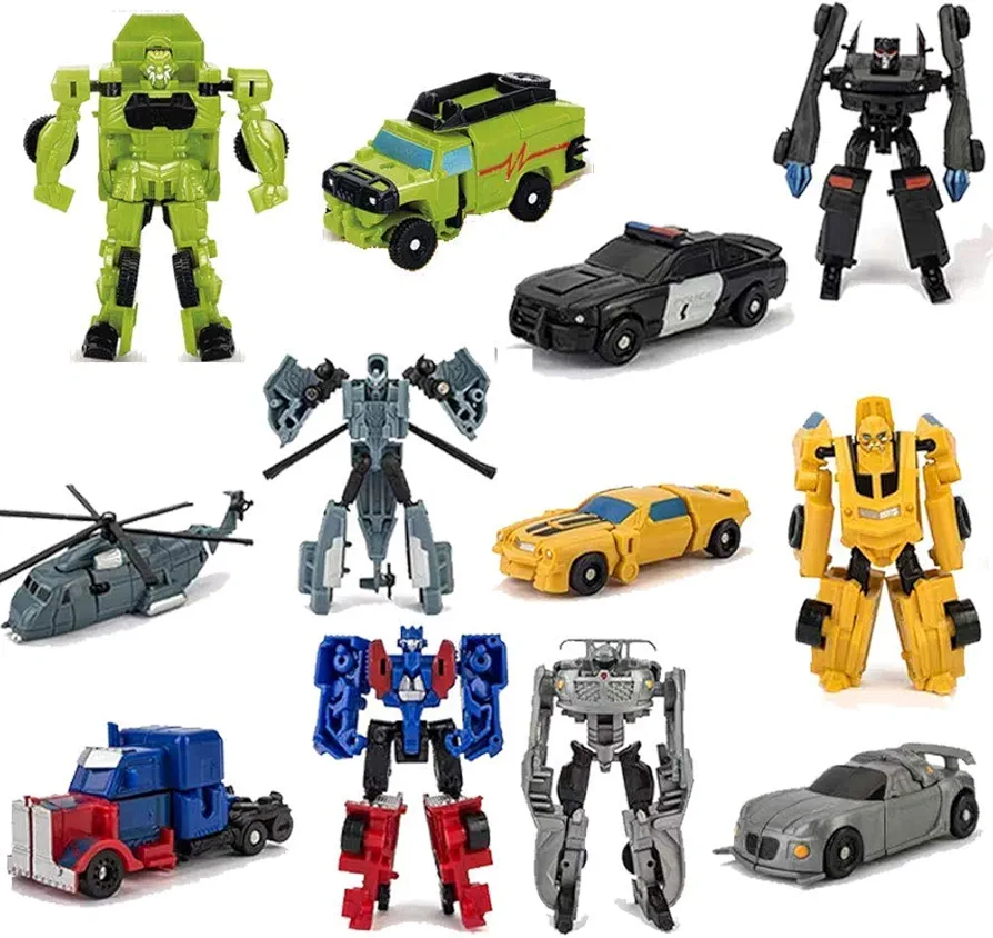 6 PCS Car Robot Toys, Mini Action Figure, Deformation Robot for Kids 5~12