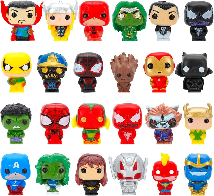 24 PCS Super Hero Action Figures Superheroes Toys for Boys Marvel Legends Ornaments Justice League Set Cake Toppers Happy Birthday Avenger Decorations Party Supplies Gift