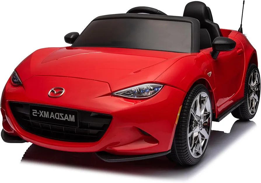 12V Ride on Car, Licensed Mazda MX-5 Electric Car for Kids, 12V Ride on Toys, Kids Cars with Parent Remote Control, Lights, Music-Red