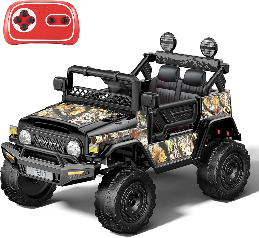 Kids car electric car for kids- kids jeep remote control ride on car for toddlers 12v ride on toys Children's Camo Brown