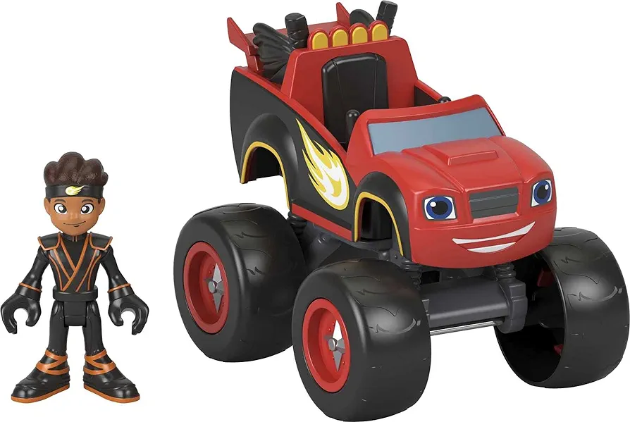 Fisher-Price Blaze and The Monster Machines Toy Truck & Figure Set, Ninja Blaze & AJ, Preschool Racing Play Ages 3+ Years