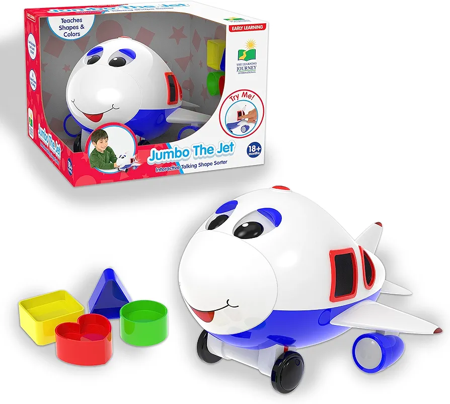 The Learning Journey: Early Learning - Jumbo Jet Plane - Talking Shape Sorter - Electronic Baby Preschool Toddler Toys & Gifts for Boys & Girls Ages 3 Months and up - Award Winning Toy