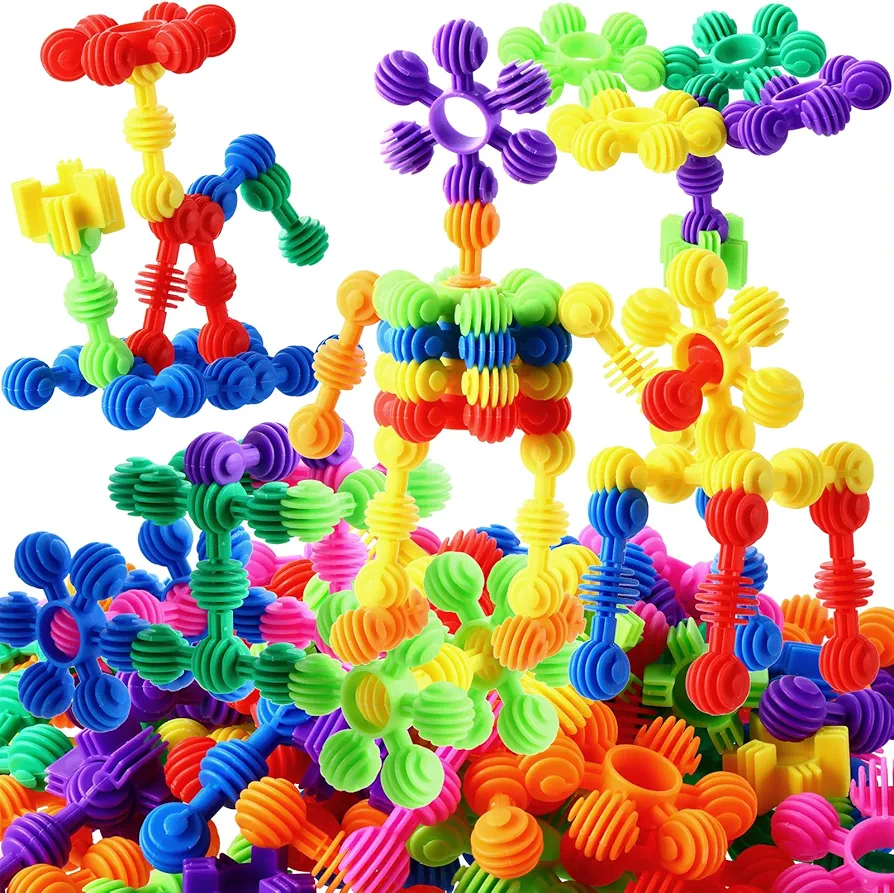 230 Pcs Kids Star Stem Building Toys Building Blocks Plastic Connectors Stem Toys with Storage Box for Kindergarten Preschool Classroom Games Sets for Boys and Girls Aged 3 Years Old and Up