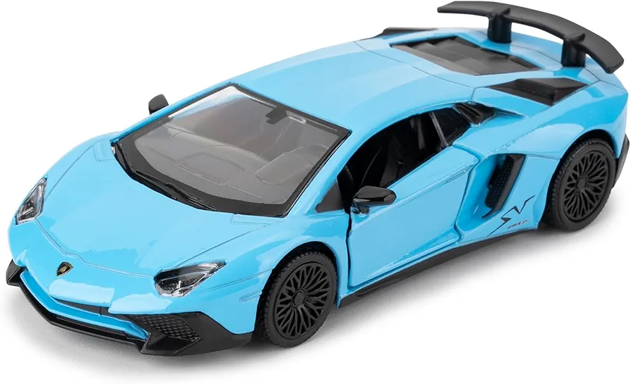 1:36 Scale Car Model,2015 Lambo LP750-4 SV Diecast Cars Models Toy for kids Ages 3 + Year Old, Pull Back Model Car Toy Birthday Gifts for Adult（Blue）