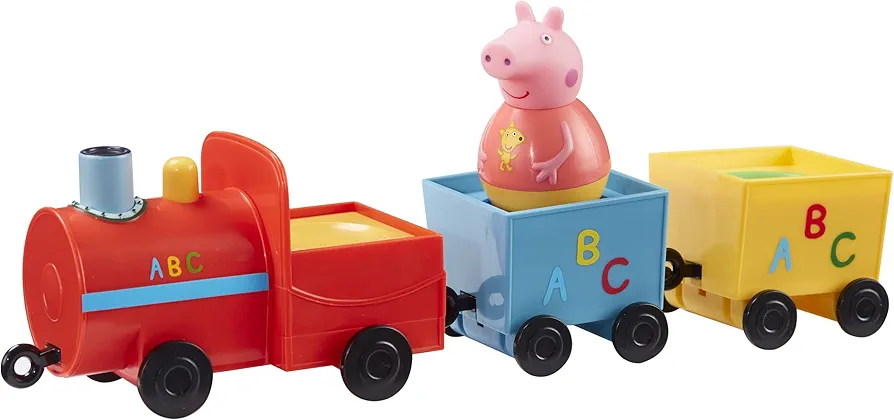 Peppa Pig Weebles Pull Along Wobbily Train, First peppa pig Toy, Preschool Toy, Imaginative Play, Gift for 18 Months+