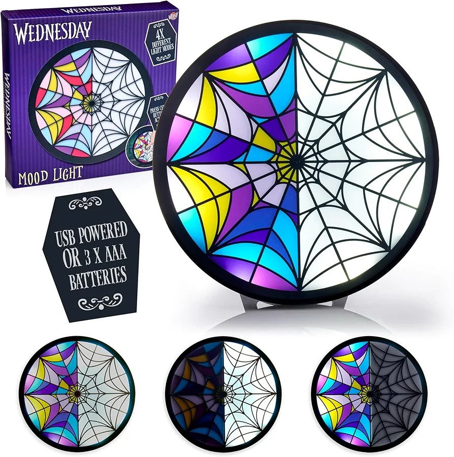 WOW! STUFF Wednesday Window Moodlight with Multi-Modes | Wednesday Addams Giftable Light | Official Merchandise, Collectibles, Toys and Gifts for Teens, Adults and Fans of The hit Netflix Series