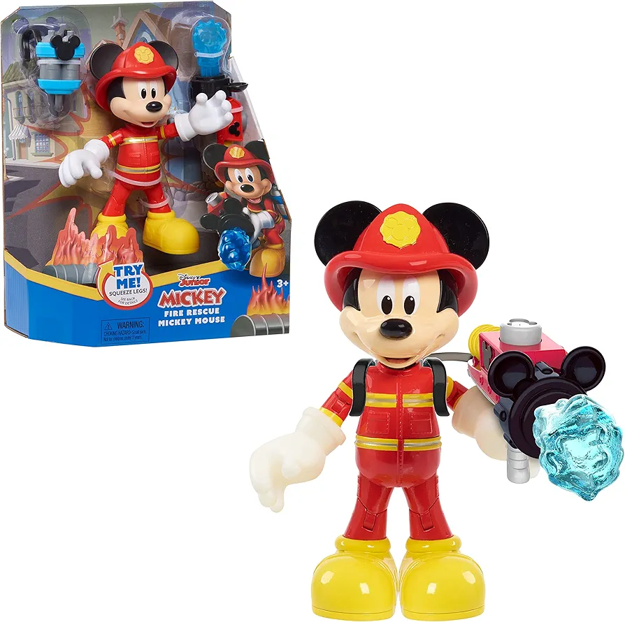 Disney Junior Fire Rescue Mickey Mouse Articulated 6-inch Figure and Accessories, Officially Licensed Kids Toys for Ages 3 Up by Just Play