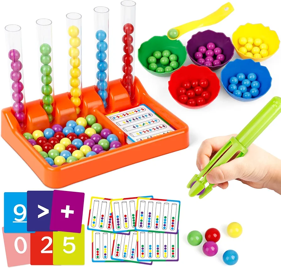 Counting and Color Sorting Toys for Toddlers,Math Manipulatives Match Games Educational Learning Fine Motor Skills,STEM Preschool Kindergarten Learning Activities