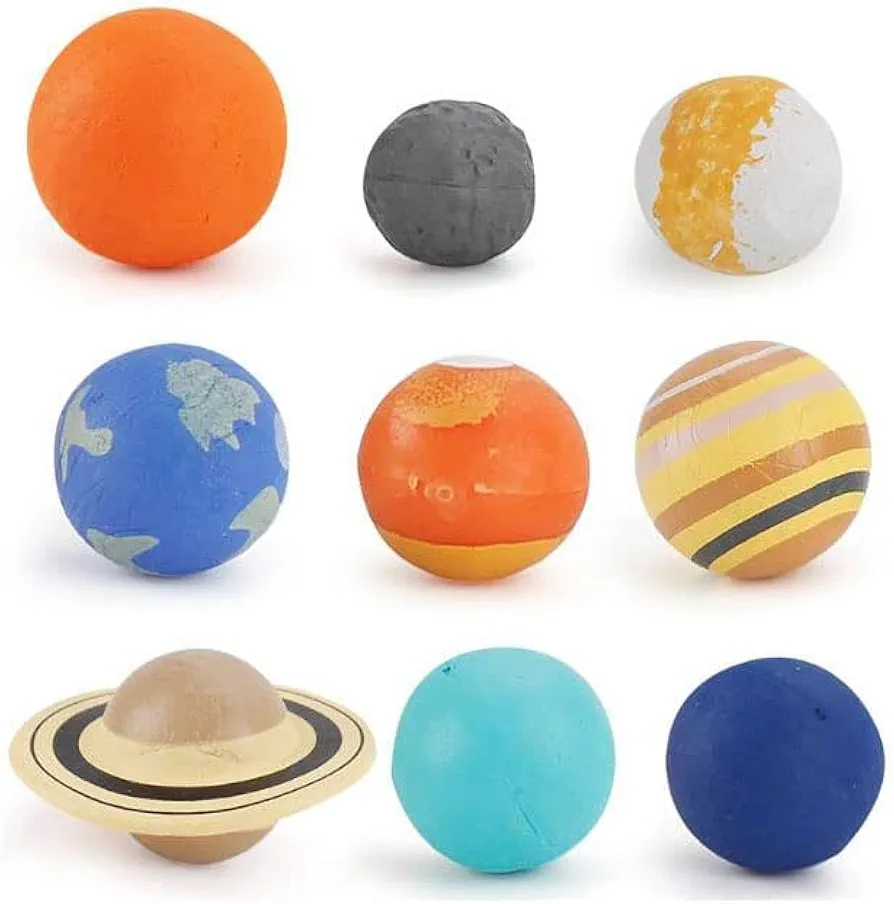 9 Piece Universe Planet Solar System Model Nine Planets Model Solar System Planet Figure Playsets Cake Topper Decoration Collection Educational Toy for Astronomy Enthusiast