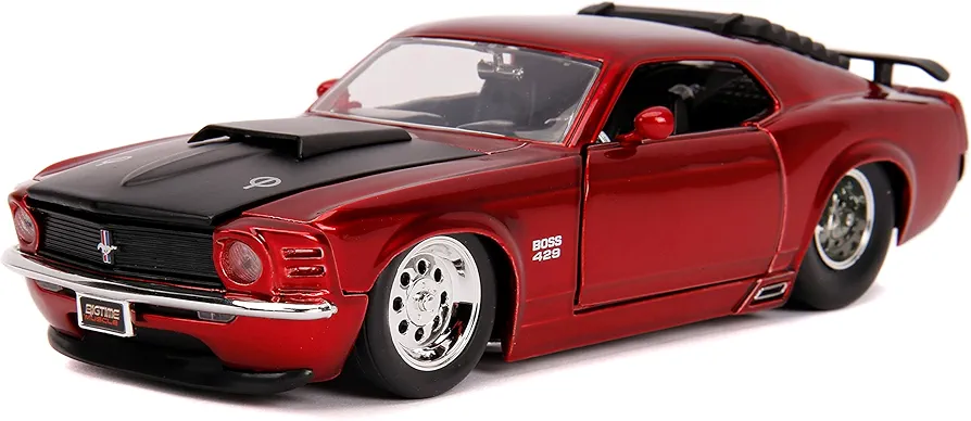 Bigtime Muscle 1:24 1970 Ford Mustang Boss 429 Die-cast Car Candy Red, Toys for Kids and Adults