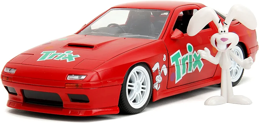 General Mills Trix 1:24 1985 Mazda RX-7 Die-cast Car & 2.75" Trix Rabbit Figure, Toys for Kids and Adults