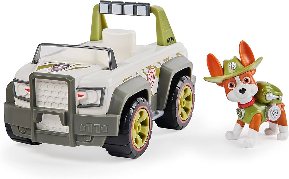 Paw Patrol, Tracker’s Jungle Cruiser Vehicle with Collectible Figure, for Kids Aged 3 and up