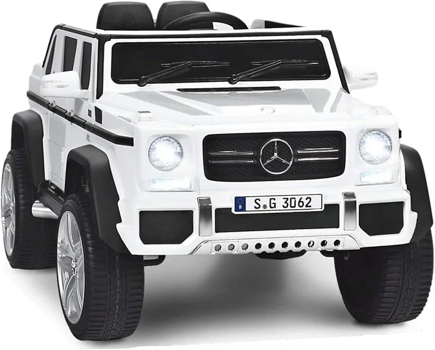 HONEY JOY Ride On Truck, Licensed Mercedes-Benz Maybach G650 Battery Powered Ride On Toys Car w/Remote Control, LED Lights, Music, Slow Start, 12V Electric Cars for Kids, Gift for Boys Girls (White)