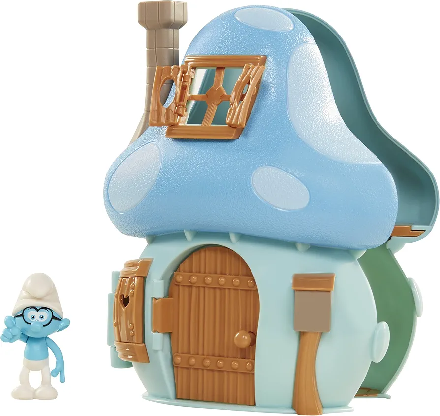 Smurfs The Lost Village Mushroom House Playset with Brainy Figure