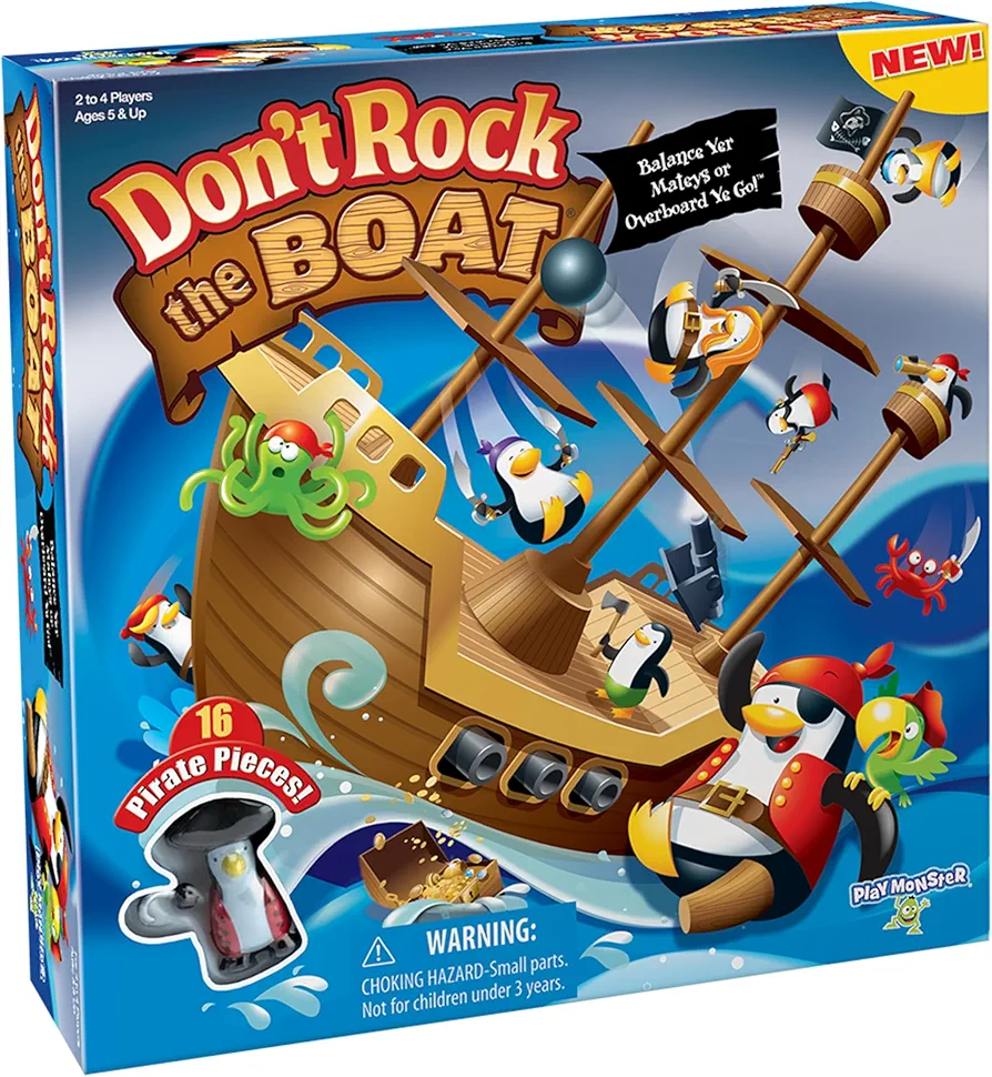 Don’t Rock the Boat Board Game - Kids Games, Family Games for Kids and Adults, Board Games for Family Night, Multi-Player Board Games, Builds Hand & Eye Coordination, Balancing Toy, Ages 5+