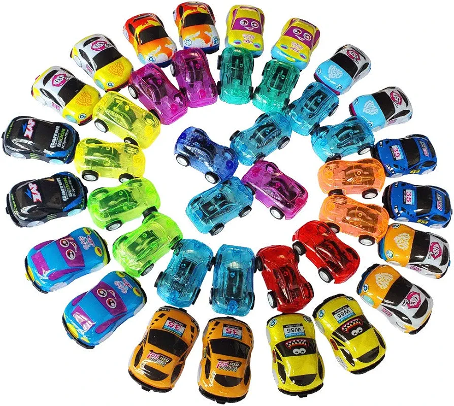 40 Pcs Pull Back Vehicles Mini Car Toys Friction Powered Racing Cars for Preschool Toddlers Boys & Girls Birthday Party Favors for Kids Gifts