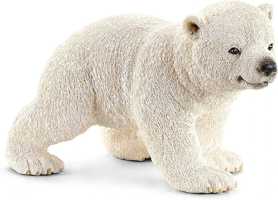 Schleich Wild Life, Realistic Arctic Animal Toys for Kids, Baby Polar Bear Cub Toy Figurine, Ages 3+