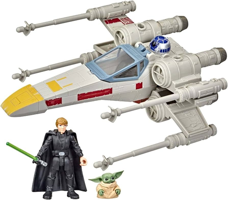 STAR WARS Mission Fleet Stellar Class Luke Skywalker & Grogu X-Wing Jedi Search & Rescue 2.5-Inch-Scale Figure and Vehicle, Ages 4 and Up