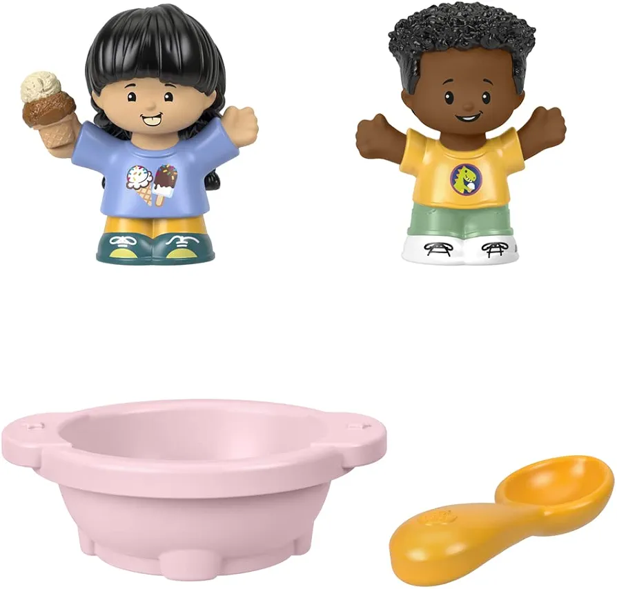 Fisher-Price Little People Dessert Time Figure Set - HHR46 ~ Includes 2 Little People Figures, 1 Ice Cream Bowl and 1 Spoon