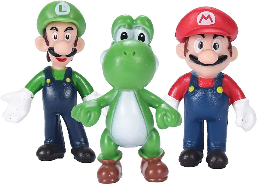 3 pcs/Set Mario Figures Toy - Mario & Luigi Figurines – Yoshi & Mario Bros Action Figures （5 inch）