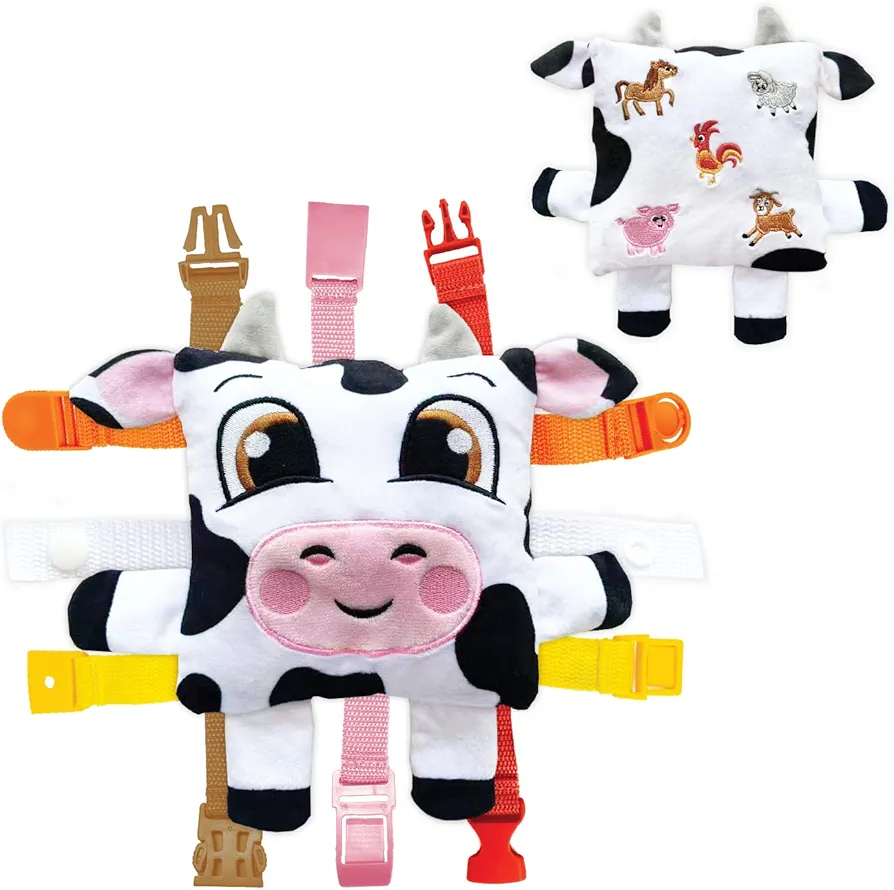 Buckle Toys Farm Animals Bundle - Learning Activity Toddler Plane Travel Essential Toy - Develop Motor Skills and Problem Solving