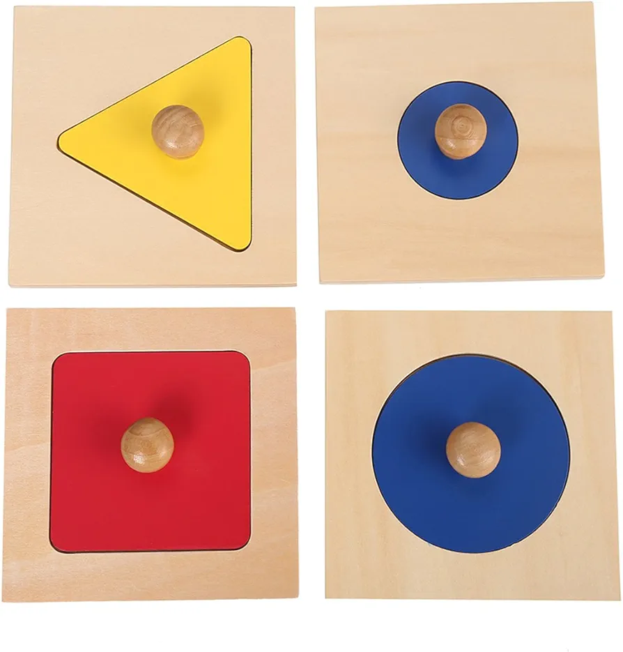 Montessori Thick Single/Multiple Materials Insets Single Shape Puzzles Toddler Preschool Toys Learning Materials