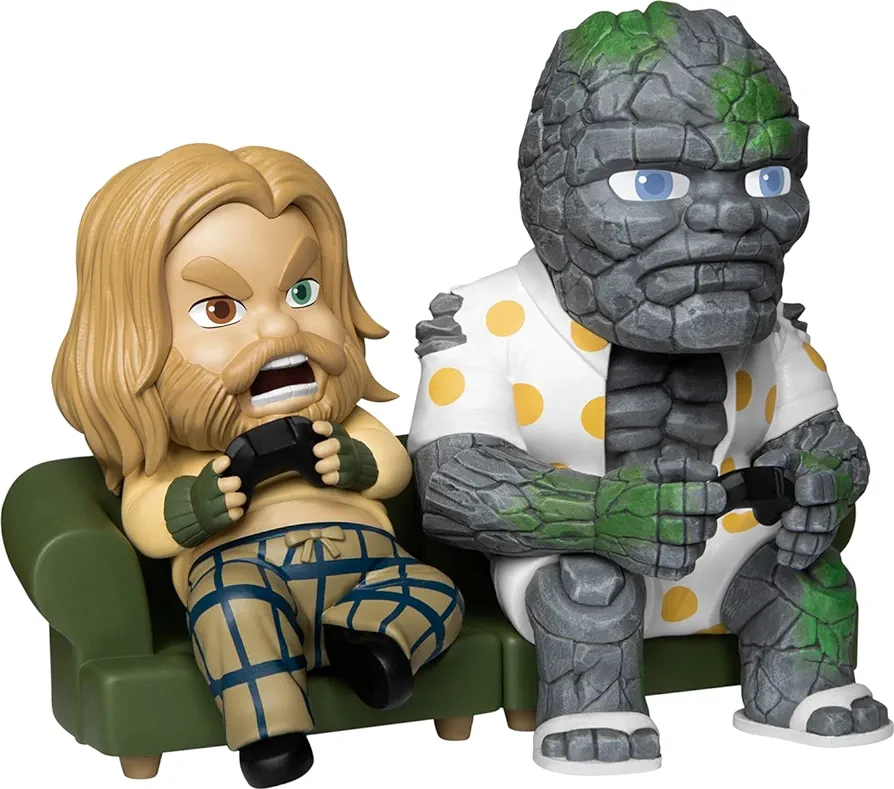 Beast Kingdom San Diego Comic-Con 2021 Exclusive Avengers: Endgame: Bro Thor & Korg MEA-025 Mini Egg Attack Figure, Multicolor