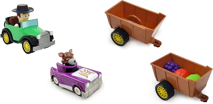 La Granja De Zenon Toys Kids car Beto Baby Car Toys Friction Powered Cars for Toddlers Boy Toys Push and Go Cars Inertia Car Zenon Wolf Toys for 1-3 Year Old Birthday Present for Boys and Girls