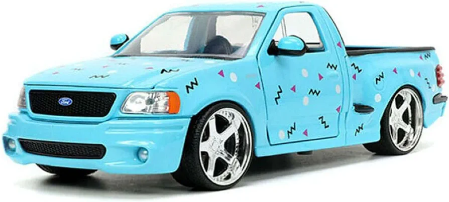 Jada Toys I Love The 90’s 1:24 1999 Ford F150 SVT Lightning Die-cast Car, Toys for Kids and Adults, Sky Blue (26136)