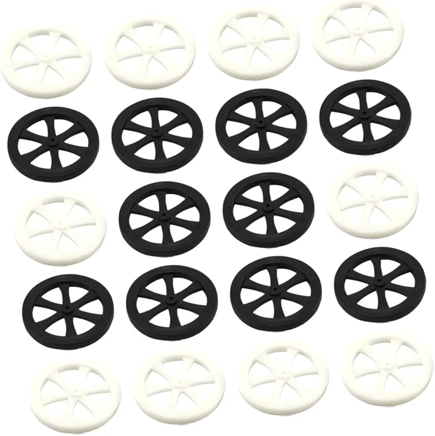 20pcs Toy Wheel Kids Plaything Toy Car Wheels Kid DIY Playthings Kids Toy Car Parts Toy Accessory Car Model Supplies Car Model Plaything Plastic Vehicle Wheels DIY Wheel