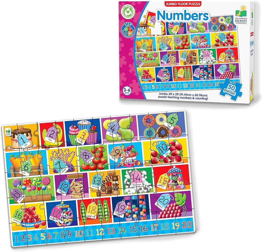 The Learning Journey: Jumbo Floor Puzzles - Numbers - Floor Puzzles For Kids Ages 3-5 - Award Winning Educational Toys