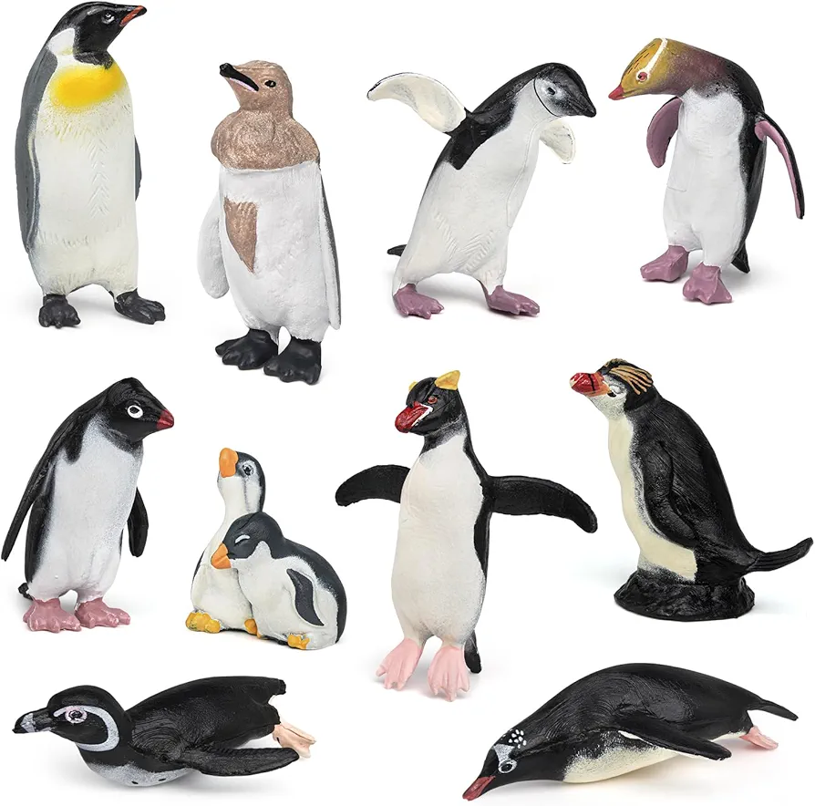 10PCS Polar Penguin Figure Playsets Penguin Model Toy Desktop Decoration Collection Party Favors Toys for Boys Girls Kids