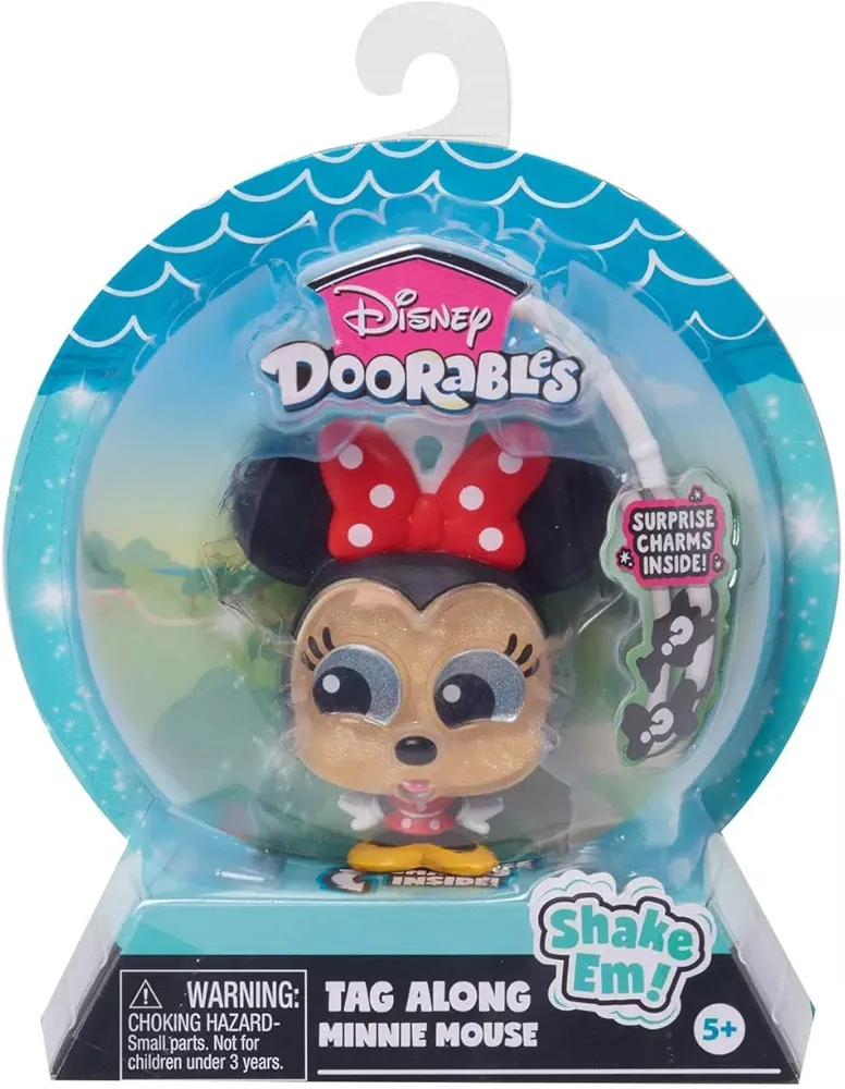 Disney Doorables Tag-A-Longs Minnie Mouse Wearable Figure and Charms Series 1, Officially Licensed Kids Toys for Ages 3 Up by Just Play