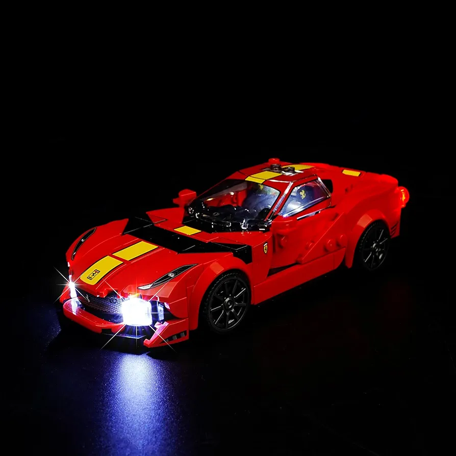 LED Lighting Kit for Lego Speed Champions 1970 Ferrari 512 M, Creative Light for Lego 76914 Sports Red Race Car Toy, A Idea Gift for Kids or Fans (Lights Only, No Lego Models)