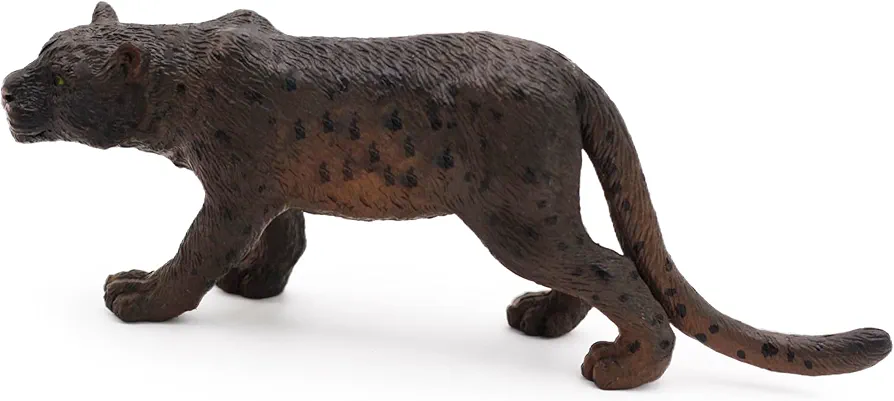 Gemini&Genius Leopard Animal Toy, Black Leopard Figurine Toy, Wildlife Action Figure Toy, Great Gifts, Collection, Cake Topper, Storytelling Props and Room Decoration for Kids and Todders