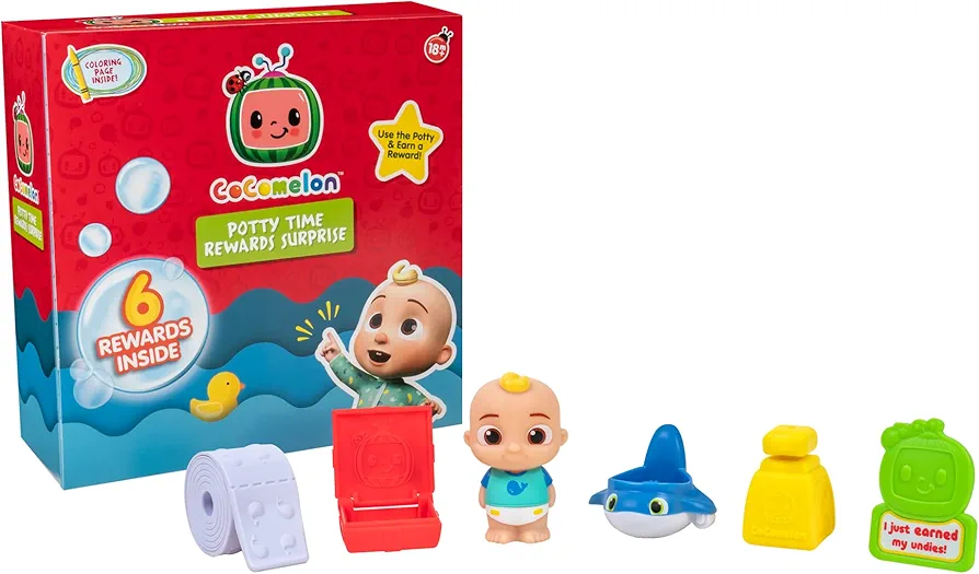 CoComelon Potty Time Rewards Surprise – 1 Figure and 5 Accessories to Collect - Features Favorite Character JJ - Surprise Accessories – Potty Training - Toys for Kids and Preschoolers