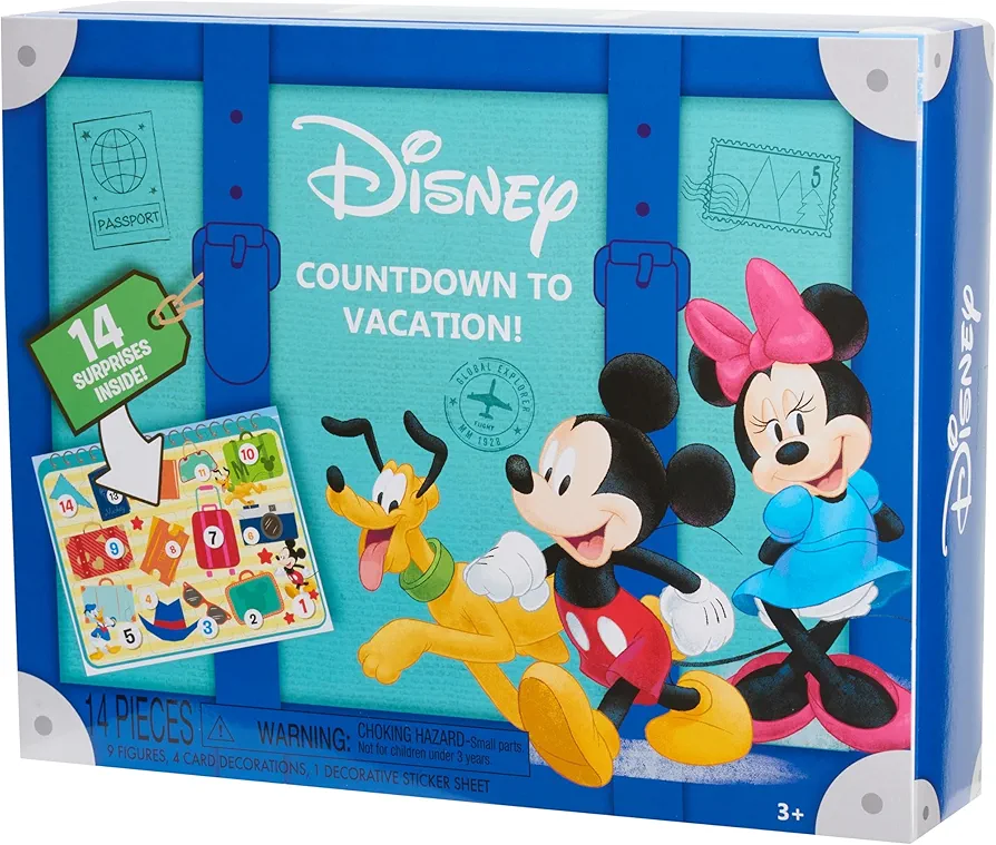 Disney Junior Mickey Mouse Countdown to Vacation, 14-pieces, 9 Figures Included, Kids Toys for Ages 3 Up, Amazon Exclusive by Just Play