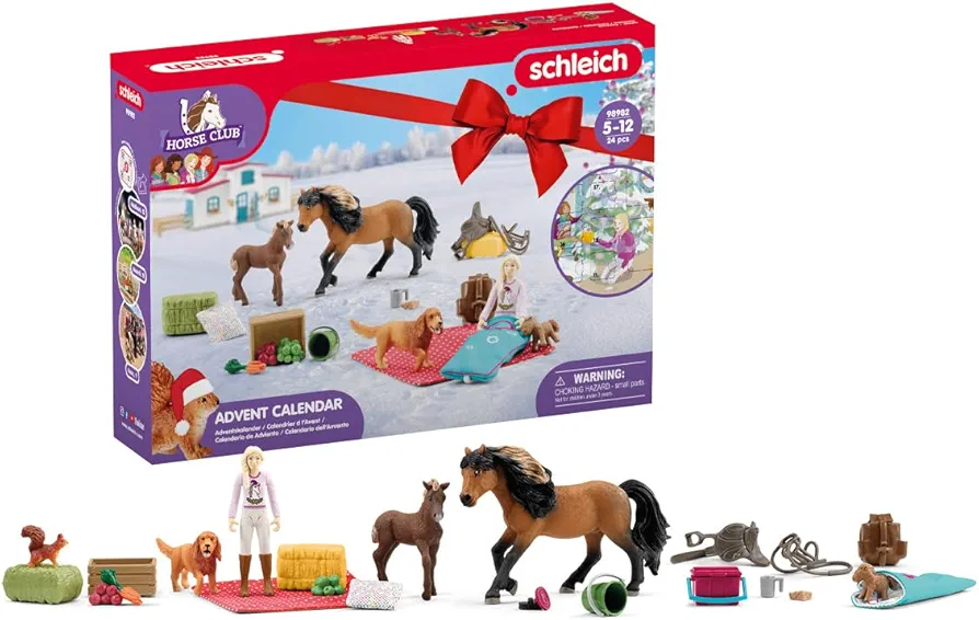 Schleich Horse Club — Kids Advent Calendar 2023, with 24 Unique Toys from The World of Lakeside, Including Horses, Rider, Dog, Saddle and Other Accessories, Ideas for Kids Ages 5+